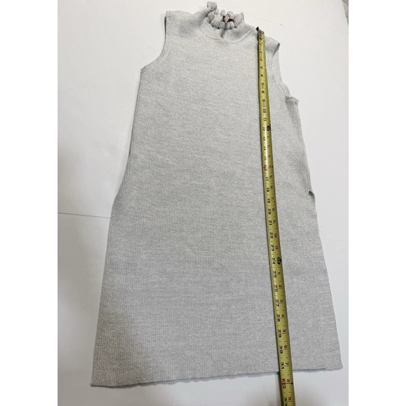 Laundry By Shelli Segal Knit Tunic Dress Silver Lurex Knit Small - Picture 8 of 9